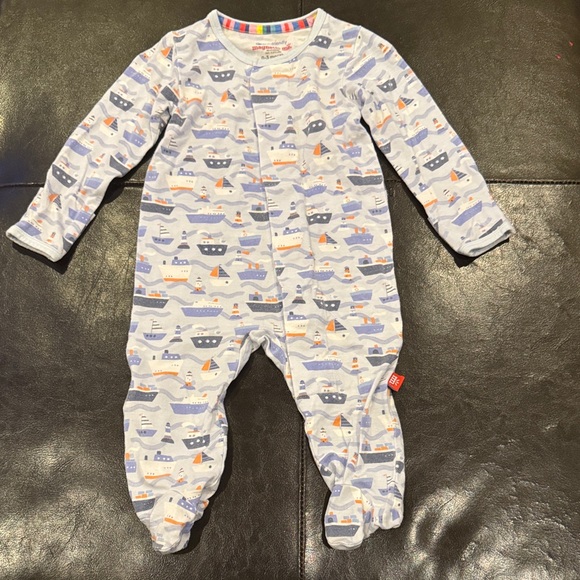 Magnetic Me Nautical Print Kids Footie - Picture 1 of 1
